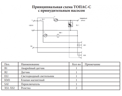 Монтажная схема Топас-С 9 Лонг Пр Ус